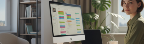 Joven profesional trabajando en la oficina